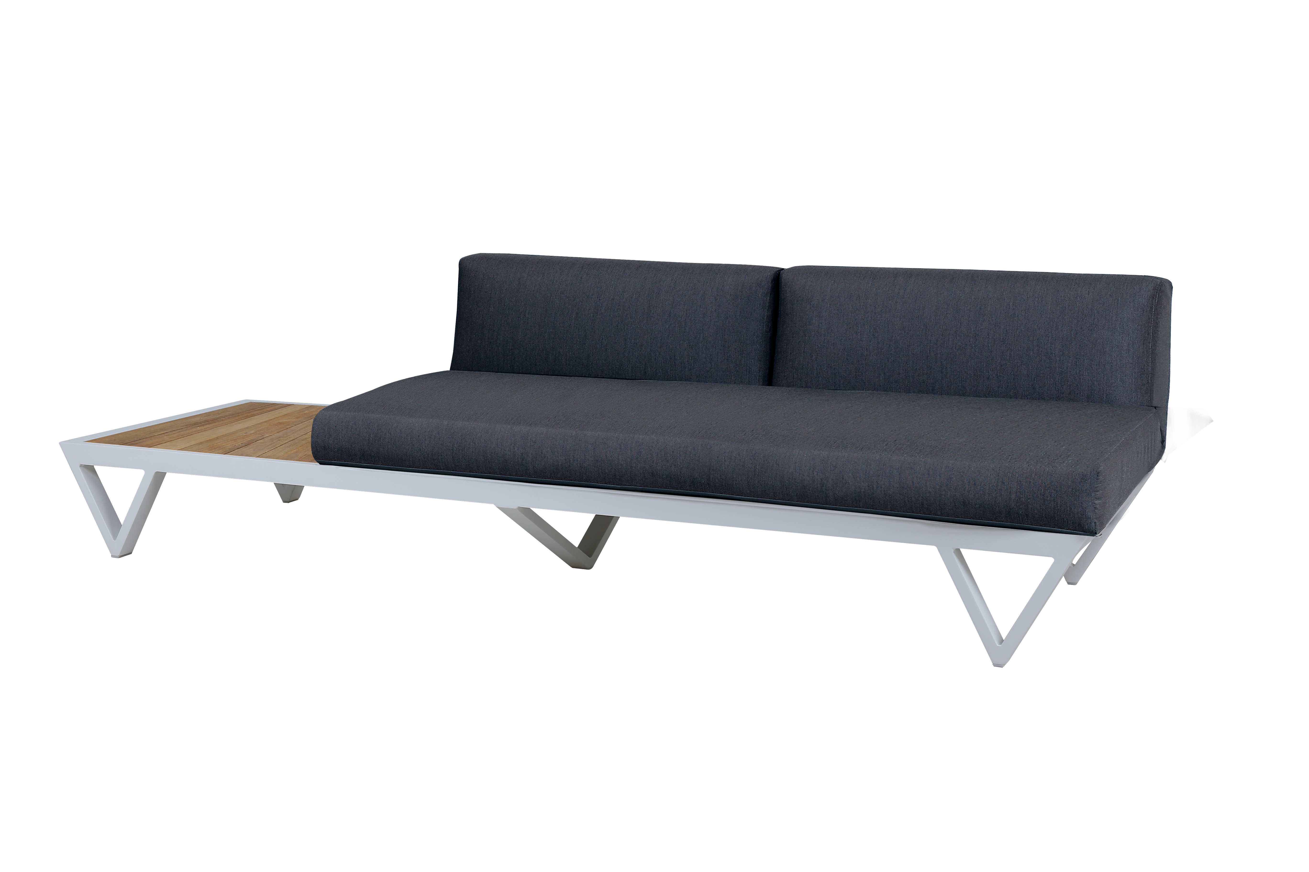 BONDI BELLE Sofa 2 Seater Sectional with Table Right - Teak