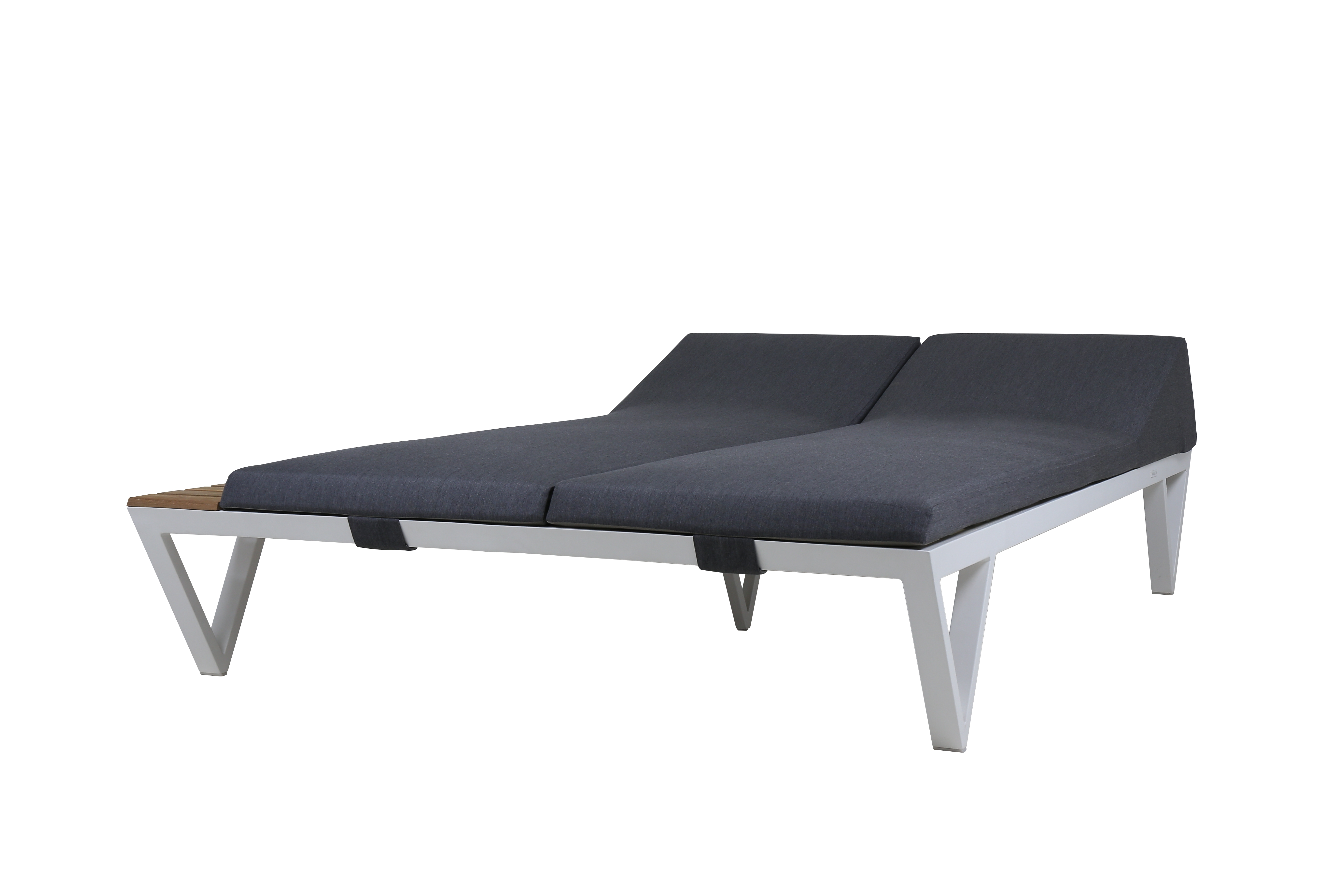 BONDI Sunbed Double Alu with Tray - Teak