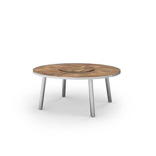 MEIKA Round Table 71″ / 180 cm (Teak) with rotating tray