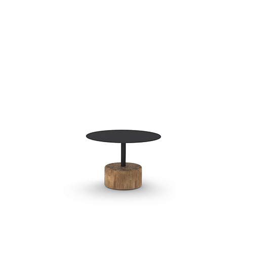 GLYPH Low Table 23.5″ / 60 cm (Alu Top | Teak Base)