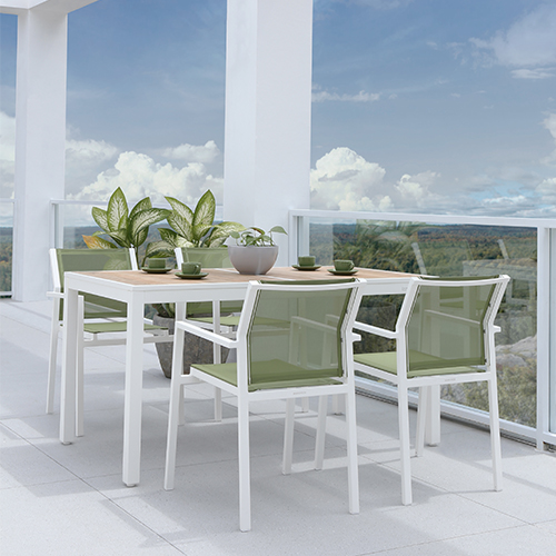 ALLUX Dining Table & Stackable Armchair