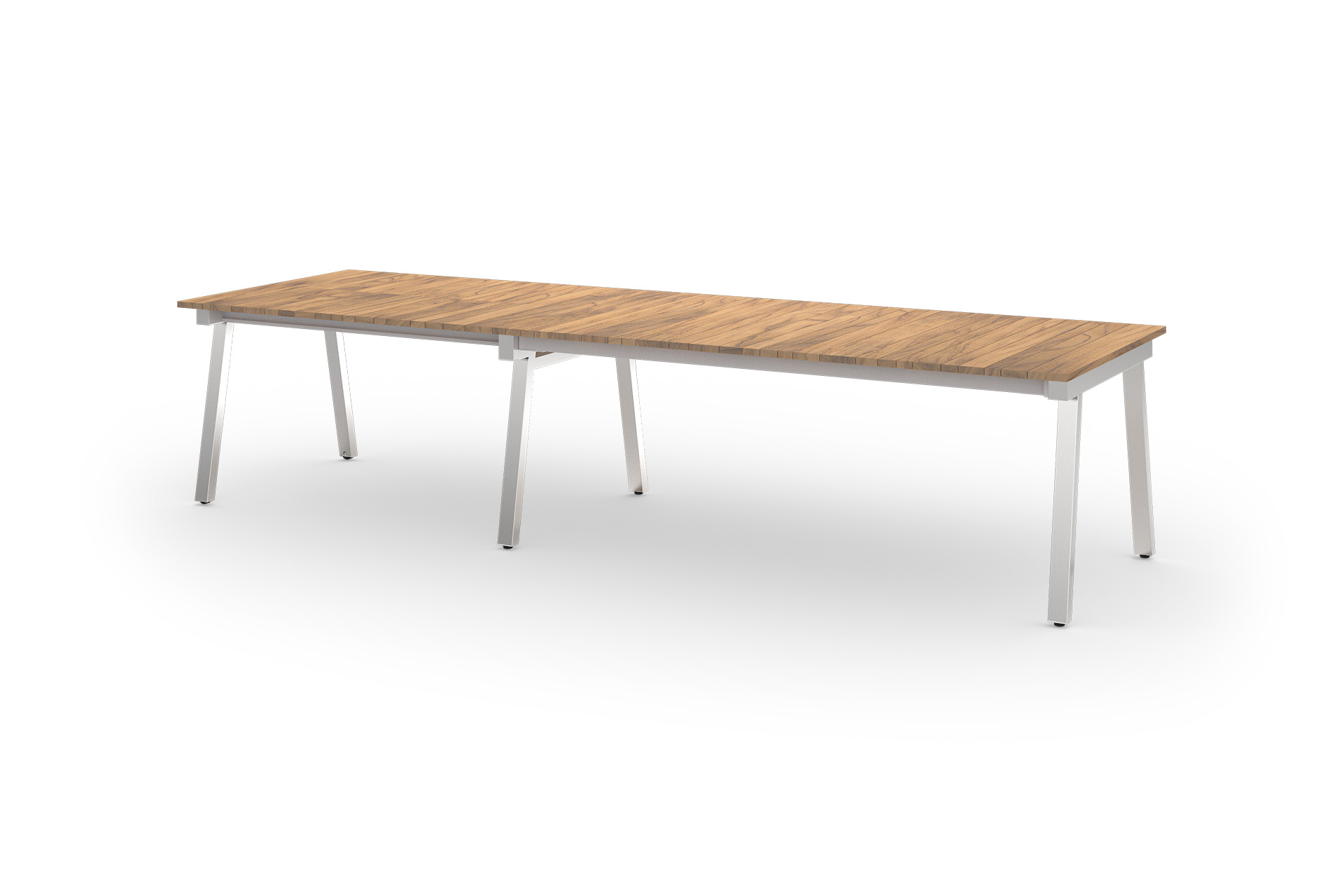MAXX36 MAXXIMUS Extension Table 215-280-345 x 100 Cm (Stainless Steel - Premium Teak) - CA1
