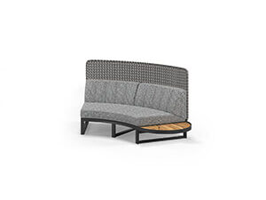 MUN215H MUNIA MO Curved Left Hand Modular System (Teak Top High Back)