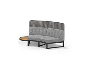 MUN216H MUNIA MO Curved Right Hand Modular System (Teak Top High Back)