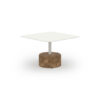 GLY101 GLYPH LOW TABLE SQUARE 60x60cm ALU Top Teak Base - CA1