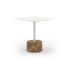 GLY105 GLYPH TEA TABLE SQUARE 60x60cm ALU Top Teak Base - CA1