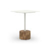 GLY106 GLYPH BISTRO TABLE SQUARE 60x60cm ALU Top Teak Base - CA1