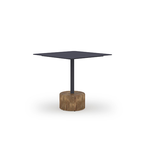 GLYPH Bistro Table Square 31.5″ / 80 cm (Alu Top | Teak Base)