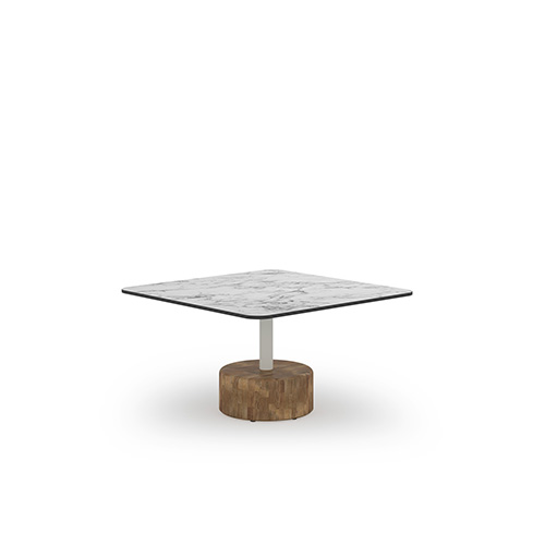GLYPH Low Table Square 31.5″ / 80 cm (HPL Top | Teak Base)