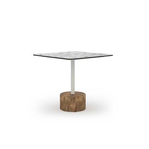 GLYPH Bistro Table Square 31.5″ / 80 cm (HPL Top | Teak Base)