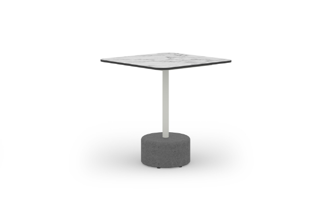 GLY135 GLYPH TEA TABLE SQUARE 60x60cm HPL Top Stone Base - CA1