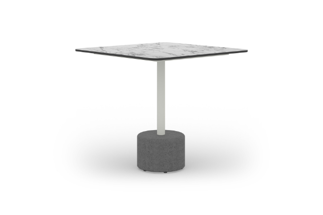 GLY137 GLYPH BISTRO TABLE SQUARE 80x80cm HPL Top Stone Base - CA1