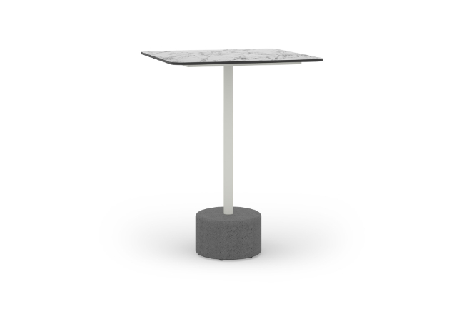 GLY139 GLYPH BAR TABLE SQUARE 80x80cm HPL Top Stone Base - CA1
