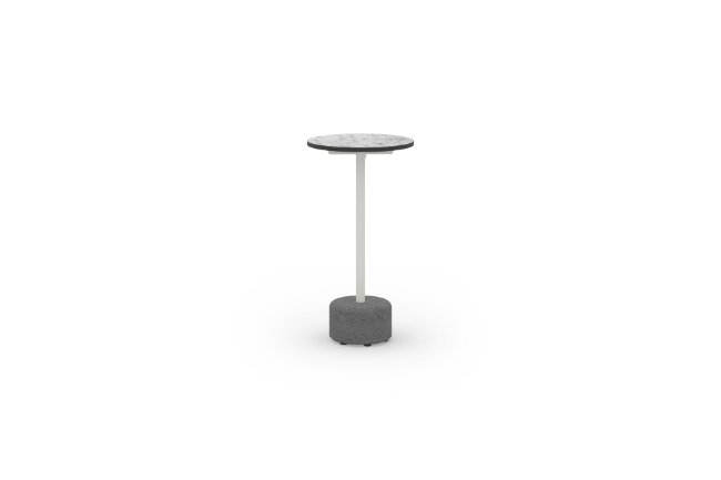 GLY34 GLYPH SIDE TABLE Dia.30cm HPL Top Stone Base - CA1