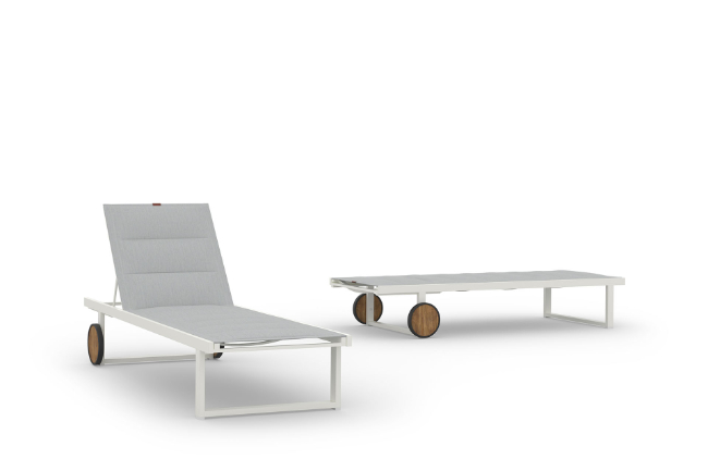 MZ500PS ALLUX Lounger with Wooden Wheels (Padded Sling) - CA1