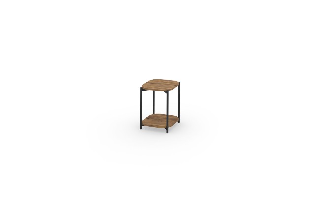 TIT04TEAK TITAN Side Table With Shelf 40x40 Cm TEAK - CA1