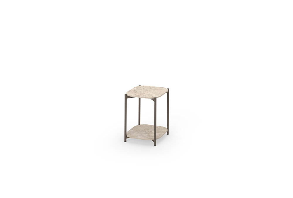 TITAN Side Table with Shelf 16″ / 40 cm (Sintered Stone)