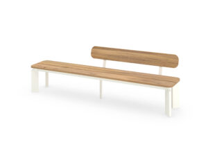 TITAN Bench 102" / 260 cm with Backrest (Teak) - Left
