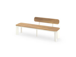 TITAN Bench 79" / 200 cm with Backrest (Teak) - Left