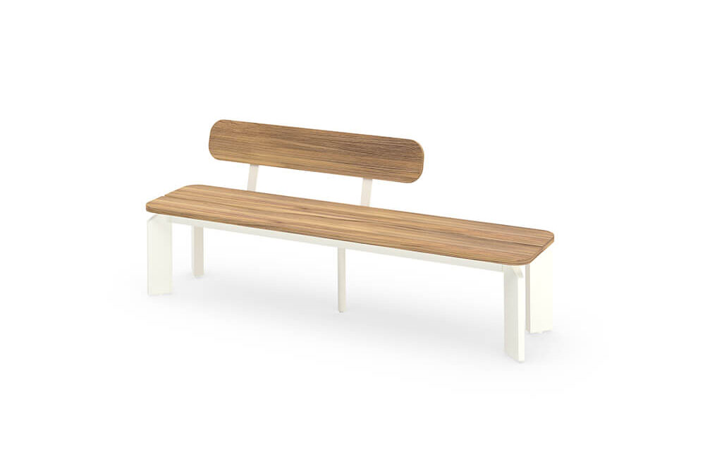 TITAN Bench 79″ / 200 cm with Backrest (Teak) – Right