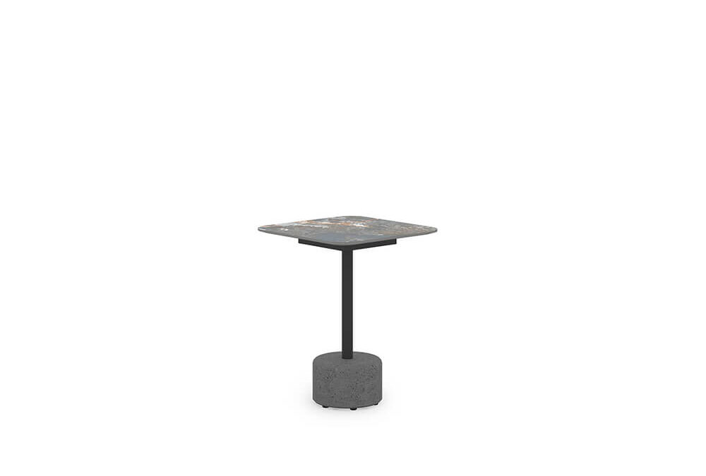 GLYPH Low Table Square 16″ / 40 cm (Sintered Stone Top | Stone Base)