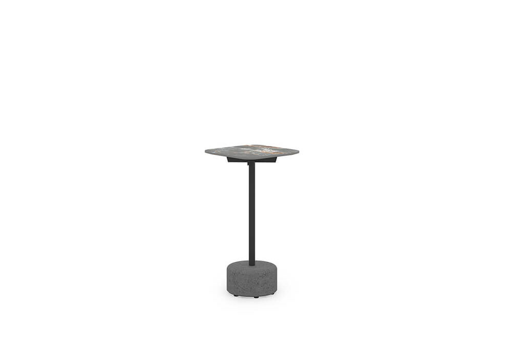 GLYPH Side Table Square 12″ / 30 cm (Sintered Stone Top | Stone Base)
