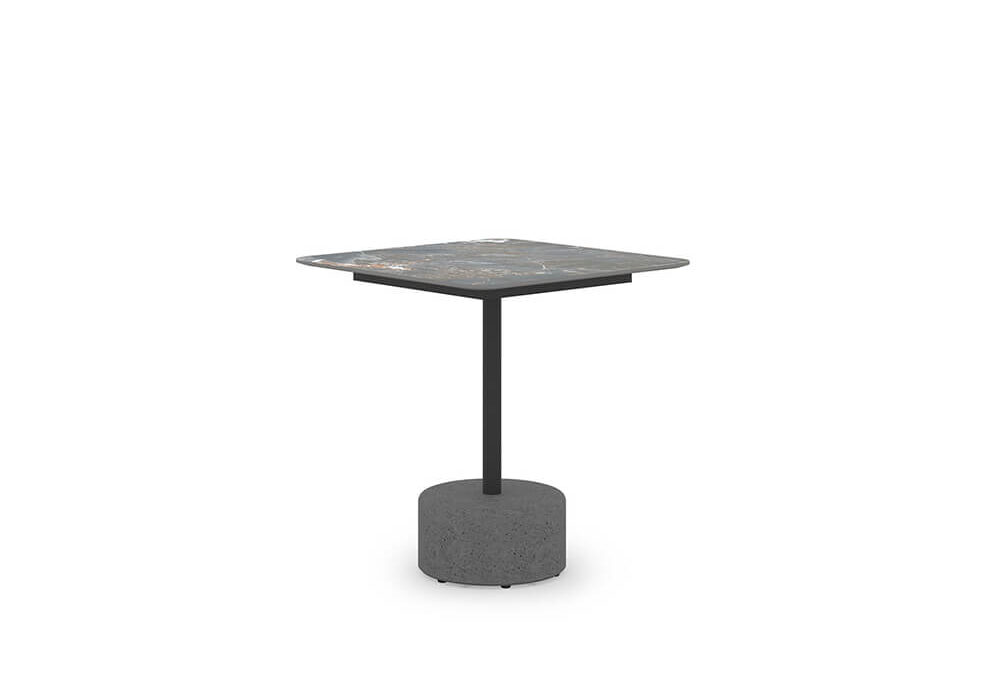 GLYPH Tea Table Square 23.5″ / 60 cm (Sintered Stone Top | Stone Base)