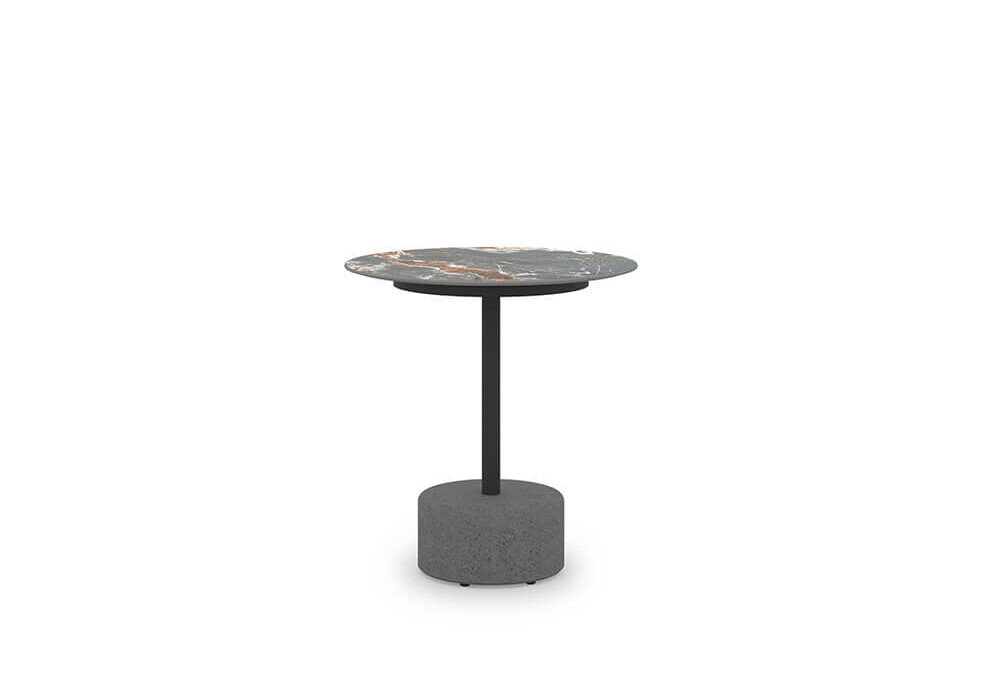GLYPH Tea Table 23.5″ / 60 cm (Sintered Stone Top | Stone Base)